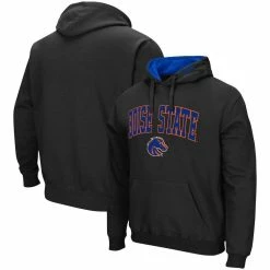 Colosseum Men's Black Boise State Broncos Arch & Logo 3.0 Pullover Hoodie