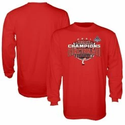 Blue 84 Men's Red Cincinnati Bearcats 2021 AAC Football Conference S Locker Room Long Sleeve T-Shirt