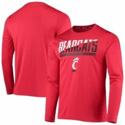 Champion Men's Red Cincinnati Bearcats Wordmark Slash Long Sleeve T-Shirt