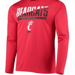 Champion Men's Red Cincinnati Bearcats Wordmark Slash Long Sleeve T-Shirt -Colosseum Store DSCO1137452092 2910 ALT2