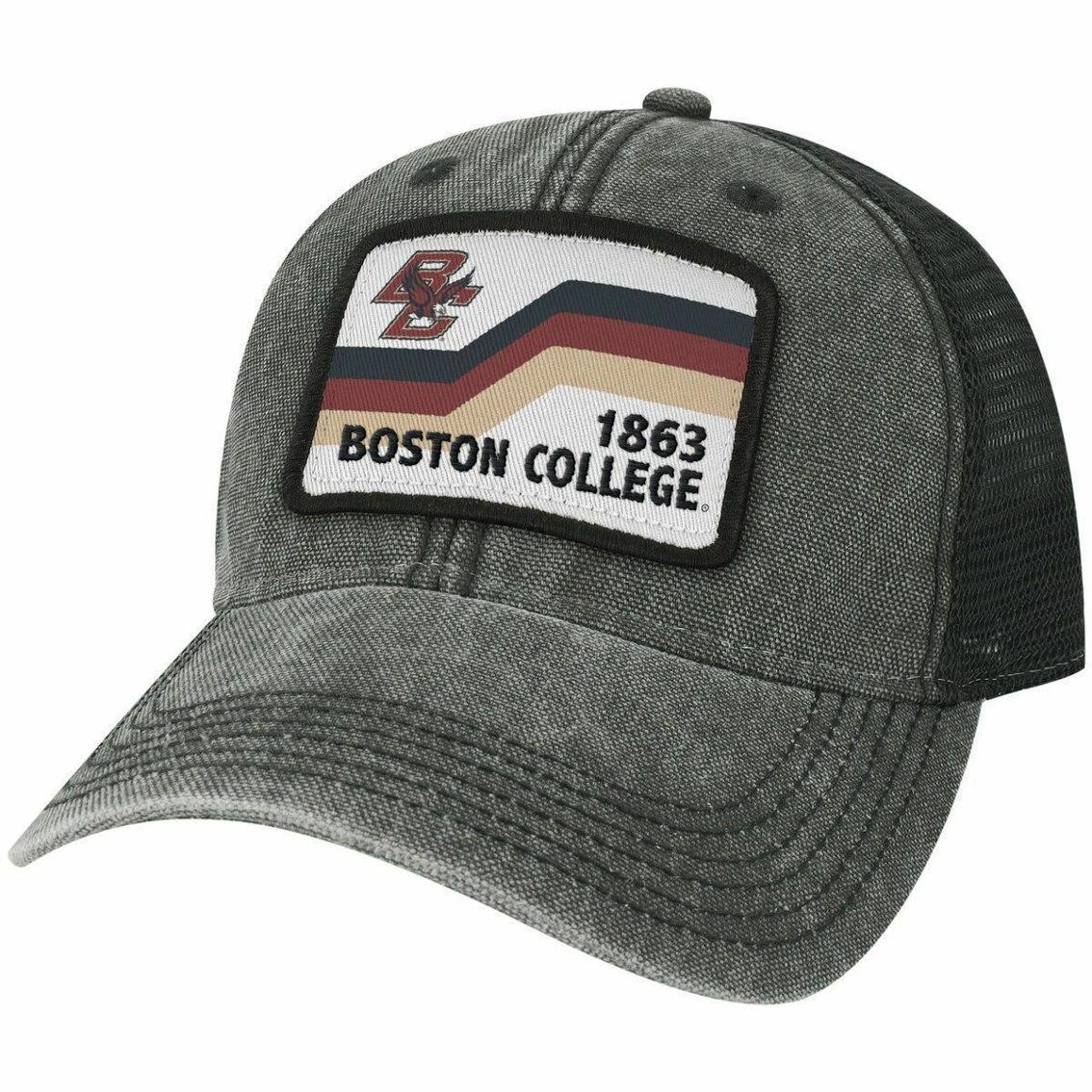 Legacy Athletic Men's Black Boston College Eagles Sun & Bars Dashboard Trucker Snapback Hat 3 Legacy Athletic Men's Black Boston College Eagles Sun & Bars Dashboard Trucker Snapback Hat