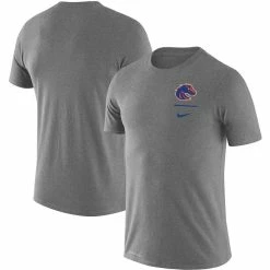 Nike Men's Heathered Gray Boise State Broncos Logo Stack Legend Performance T-Shirt