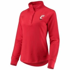 Under Armour Women's Red Cincinnati Bearcats Double Knit Raglan Quarter-Snap Jacket -Colosseum Store DSCO1137454474 2910 ALT2