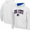 Colosseum Men's White Boise State Broncos Arch & Logo 3.0 Pullover Hoodie -Colosseum Store DSCO1137454503 3550