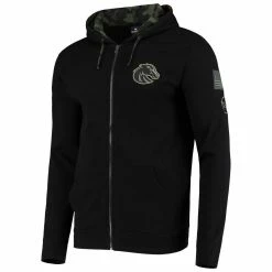 Colosseum Men's Black Boise State Broncos OHT Military Appreciation Waffle Full-Zip Hoodie -Colosseum Store DSCO1137456003 1007 ALT2
