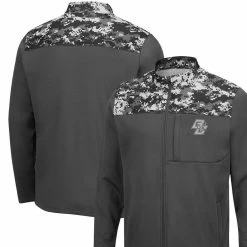 Colosseum Men's Charcoal Boston College Eagles OHT Military Appreciation Digi Camo Full-Zip Jacket