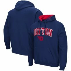 Colosseum Men's Navy Dayton Flyers Arch And Logo Pullover Hoodie