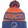 Top Of The World Men's Orange/Heather Blue Boise State Broncos Below Zero Cuffed Pom Knit Hat -Colosseum Store DSCO1137749423 2294