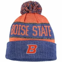 Top Of The World Men's Orange/Heather Blue Boise State Broncos Below Zero Cuffed Pom Knit Hat -Colosseum Store DSCO1137749423 2294 ALT2