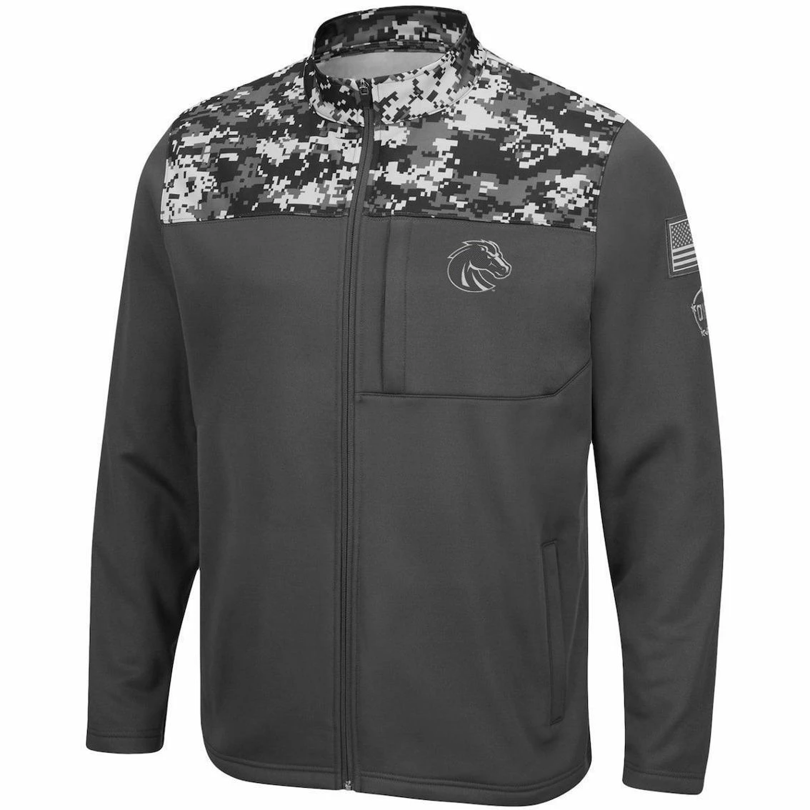 Colosseum Men's Charcoal Boise State Broncos OHT Military Appreciation Digi Camo Full-Zip Jacket 5 Colosseum Men's Charcoal Boise State Broncos OHT Military Appreciation Digi Camo Full-Zip Jacket - Image 3