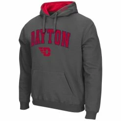 Men's Colosseum Charcoal Dayton Flyers Arch And Logo Pullover Hoodie -Colosseum Store DSCO1137750121 1904 ALT2
