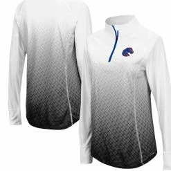 Colosseum Women's Black Boise State Broncos Magic Ombre Quarter-Zip Raglan Jacket