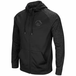 Men's Colosseum Black Boise State Broncos Blackout 3.0 Tonal Raglan Full-Zip Hoodie 8 Men's Colosseum Black Boise State Broncos Blackout 3.0 Tonal Raglan Full-Zip Hoodie -Colosseum Store DSCO1138725283 1007 ALT2