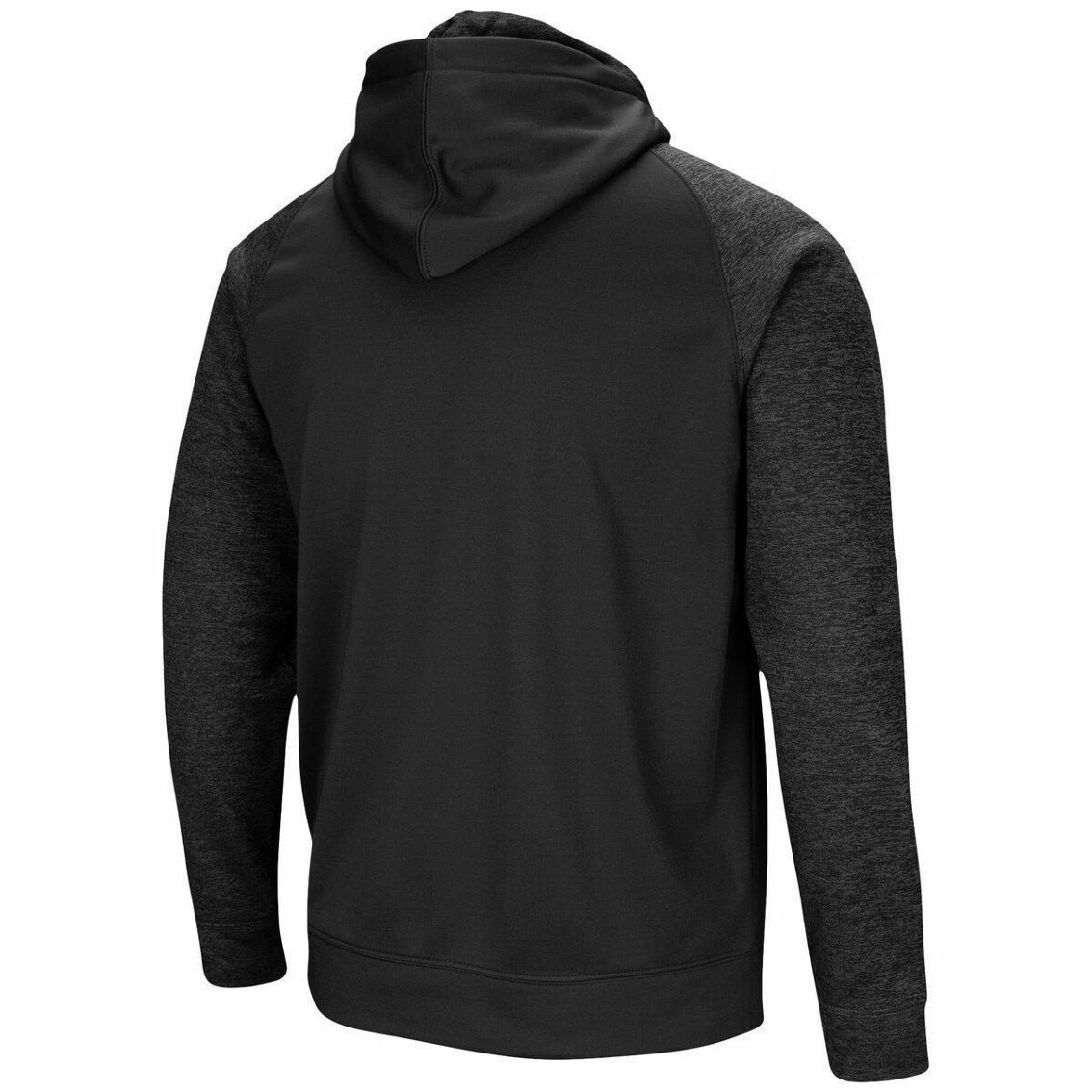 Men's Colosseum Black Boise State Broncos Blackout 3.0 Tonal Raglan Full-Zip Hoodie 6 Men's Colosseum Black Boise State Broncos Blackout 3.0 Tonal Raglan Full-Zip Hoodie - Image 4
