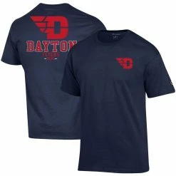Champion Men's Navy Dayton Flyers Stack 2-Hit T-Shirt