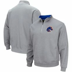 Colosseum Men's Heathered Gray Boise State Broncos Tortugas Team Logo Quarter-Zip Jacket