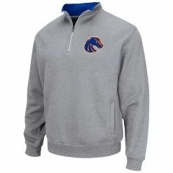 Colosseum Men's Heathered Gray Boise State Broncos Tortugas Team Logo Quarter-Zip Jacket -Colosseum Store DSCO1140410975 1927 ALT2