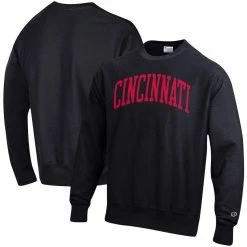 Champion Men's Black Cincinnati Bearcats Arch Reverse Weave Pullover Sweatshirt