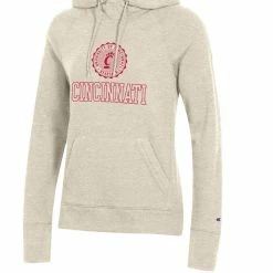 Champion Women's Heathered Oatmeal Cincinnati Bearcats College Seal Pullover Hoodie -Colosseum Store DSCO1141402900 I5PN ALT2