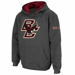 Colosseum Youth Charcoal Boston College Eagles Big Logo Pullover Hoodie -Colosseum Store DSCO1142289833 1904 ALT1