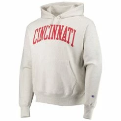 Champion Men's Heathered Oatmeal Cincinnati Bearcats Cincy Arch Pullover Hoodie -Colosseum Store DSCO1142303396 I5PN ALT2