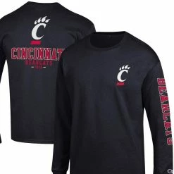 Champion Men's Black Cincinnati Bearcats Team Stack Long Sleeve T-Shirt