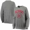 Pressbox Women's Heathered Gray Cincinnati Bearcats Edith Vintage Knobi Raglan Pullover Sweatshirt