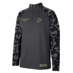 Colosseum Men's Charcoal Boise State Broncos OHT Military Appreciation Long Range Raglan Quarter-Zip Jacket -Colosseum Store DSCO1145825071 1904 ALT2