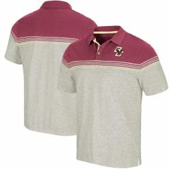 Colosseum Men's Oatmeal/Maroon Boston College Eagles Hill Valley Polo