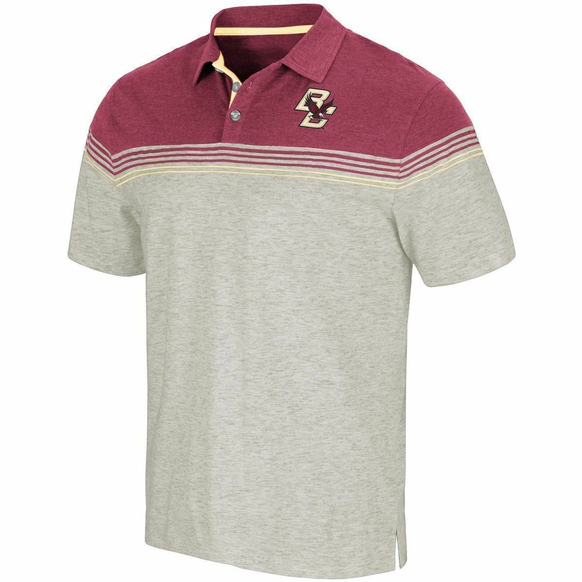 Colosseum Men's Oatmeal/Maroon Boston College Eagles Hill Valley Polo 5 Colosseum Men's Oatmeal/Maroon Boston College Eagles Hill Valley Polo - Image 3