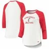 Under Armour Women's White/Red Cincinnati Bearcats Baseball Raglan 3/4 Sleeve T-Shirt -Colosseum Store DSCO1146345796 3550
