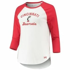 Under Armour Women's White/Red Cincinnati Bearcats Baseball Raglan 3/4 Sleeve T-Shirt -Colosseum Store DSCO1146345796 3550 ALT2