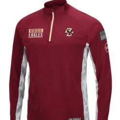Colosseum Men's Maroon/Camo Boston College Eagles Operation Hat Trick Military Appreciation Snow Cruise Raglan Quarter-Zip Top -Colosseum Store DSCO1146364091 2882 ALT2