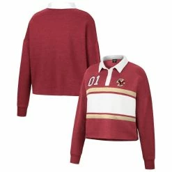 Colosseum Women's Heather Maroon Boston College Eagles I Love My Job Rugby Long Sleeve Shirt -Colosseum Store DSCO1146364468 HEMARE ALT1