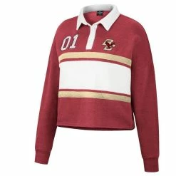 Colosseum Women's Heather Maroon Boston College Eagles I Love My Job Rugby Long Sleeve Shirt -Colosseum Store DSCO1146364468 HEMARE ALT2