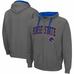 Colosseum Men's Charcoal Boise State Broncos Arch & Logo 2.0 Full-Zip Hoodie -Colosseum Store DSCO1146831037 1904 ALT1
