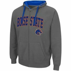 Colosseum Men's Charcoal Boise State Broncos Arch & Logo 2.0 Full-Zip Hoodie -Colosseum Store DSCO1146831037 1904 ALT2