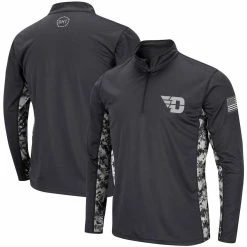 Colosseum Men's Charcoal Dayton Flyers OHT Military Appreciation Digi Camo Quarter-Zip Jacket