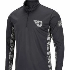 Colosseum Men's Charcoal Dayton Flyers OHT Military Appreciation Digi Camo Quarter-Zip Jacket -Colosseum Store DSCO1146831333 1904 ALT2