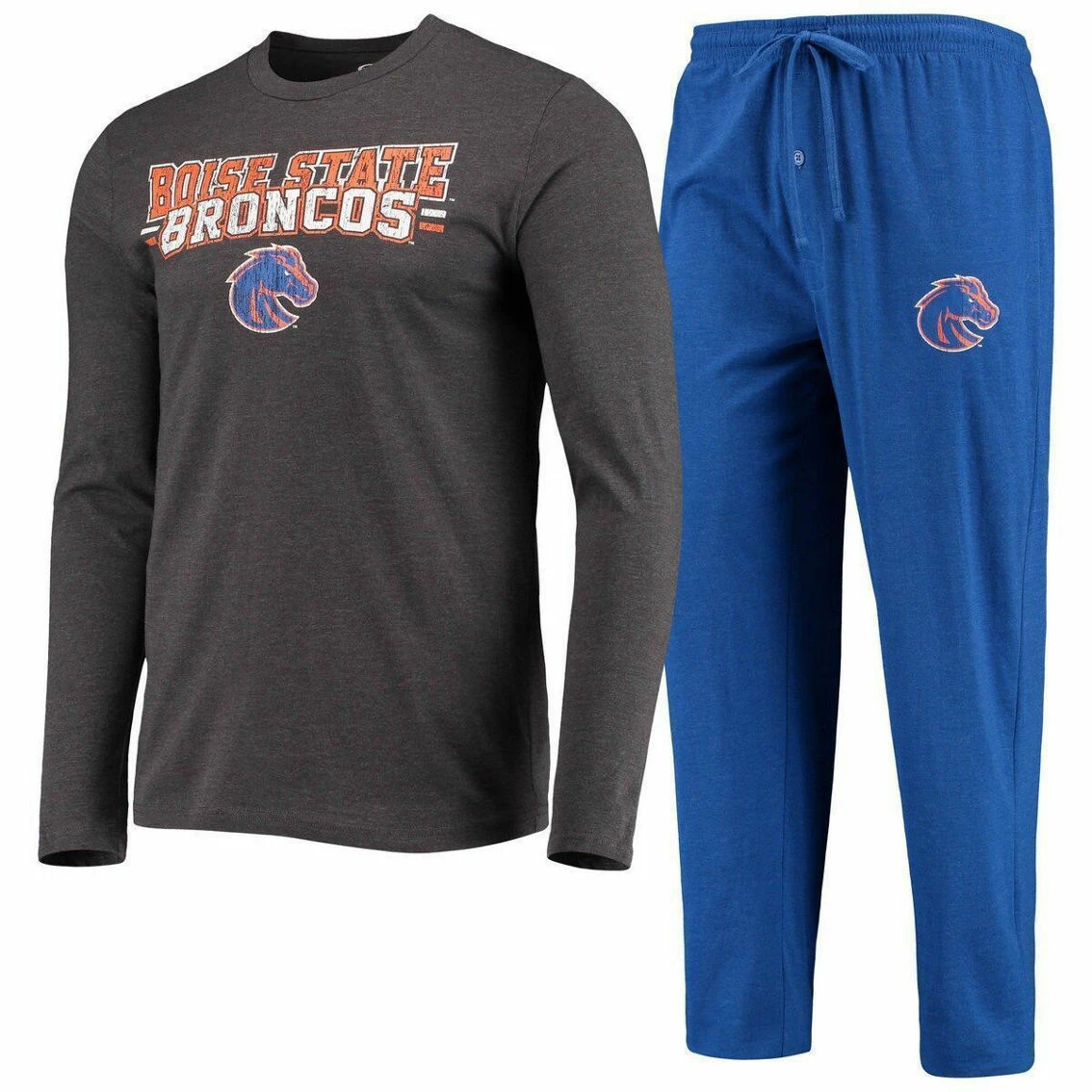 Concepts Sport Men's Royal/Heathered Charcoal Boise State Broncos Meter Long Sleeve T-Shirt & Pants Sleep Set 4 Concepts Sport Men's Royal/Heathered Charcoal Boise State Broncos Meter Long Sleeve T-Shirt & Pants Sleep Set - Image 2