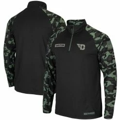 Colosseum Men's Black Dayton Flyers OHT Military Appreciation Take Flight Raglan Quarter-Zip Jacket