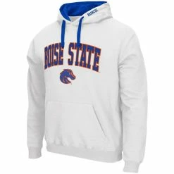 Colosseum Men's White Boise State Broncos Arch & Logo 2.0 Pullover Hoodie -Colosseum Store DSCO1147017118 3550 ALT2