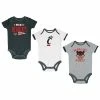 Champion Infant Black/Heather Gray/White Cincinnati Bearcats Three-Pack Bodysuit Set
