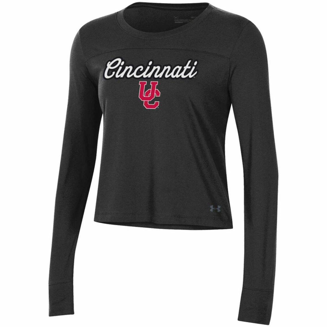 Women's Under Armour Black Cincinnati Bearcats Vault Cropped Long Sleeve T-Shirt 5 Women's Under Armour Black Cincinnati Bearcats Vault Cropped Long Sleeve T-Shirt - Image 3