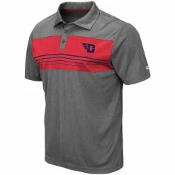 Colosseum Men's Heathered Charcoal Dayton Flyers Smithers Polo -Colosseum Store DSCO1148305133 4135 ALT2