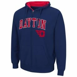 Colosseum Men's Navy Dayton Flyers Arch & Logo 3.0 Full-Zip Hoodie -Colosseum Store DSCO1148305921 1320 ALT2