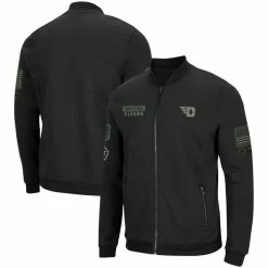 Colosseum Men's Black Dayton Flyers OHT Military Appreciation High-Speed Bomber Full-Zip Jacket