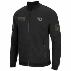 Colosseum Men's Black Dayton Flyers OHT Military Appreciation High-Speed Bomber Full-Zip Jacket -Colosseum Store DSCO1148307152 1007 ALT2