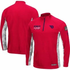Colosseum Men's Red/Camo Dayton Flyers OHT Military Appreciation Snow Cruise Raglan Quarter-Zip Top