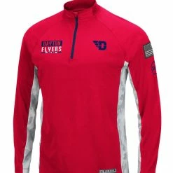 Colosseum Men's Red/Camo Dayton Flyers OHT Military Appreciation Snow Cruise Raglan Quarter-Zip Top -Colosseum Store DSCO1148307454 2910 ALT2